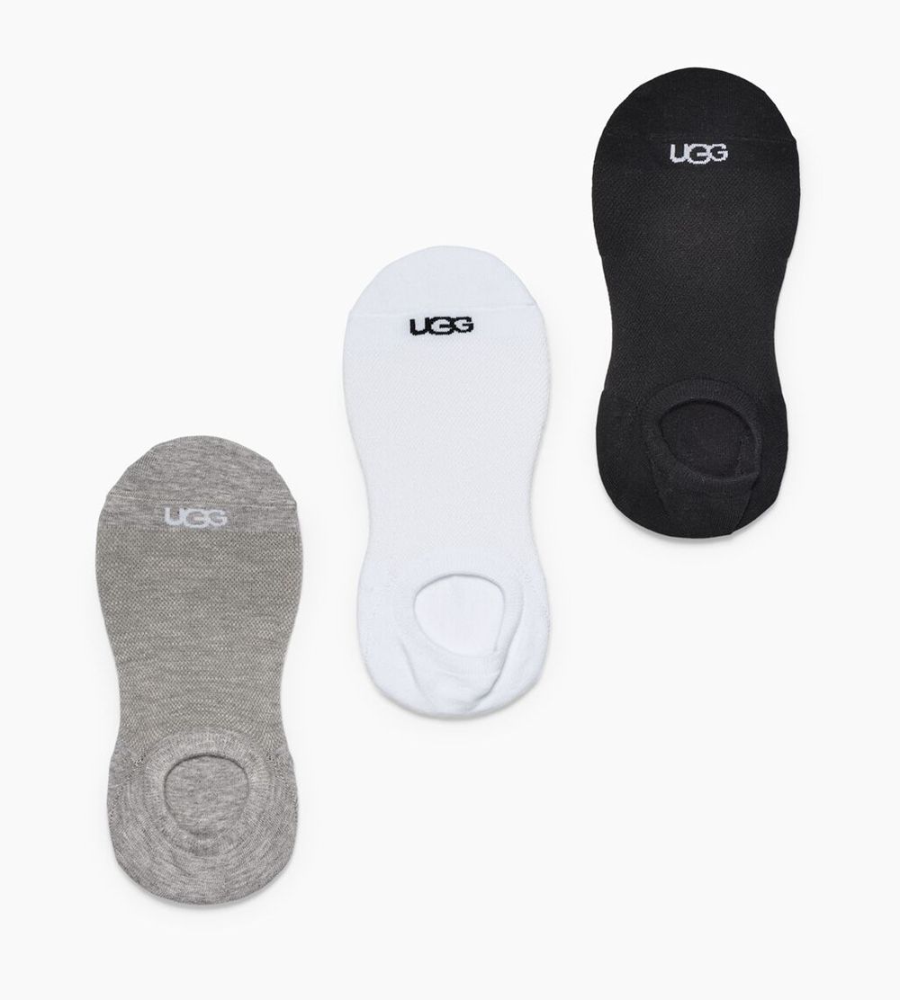 Ugg Socks Canada - Ugg Women's Stela No Show 3 Pack White / Grey / Black